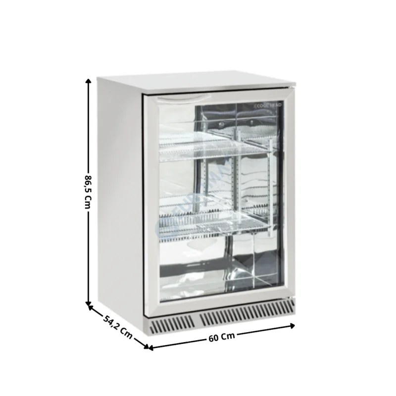 Populaire Arrière de bar inox – 1 porte vitrée battante 130 L. | BBX185 | COOL HEAD