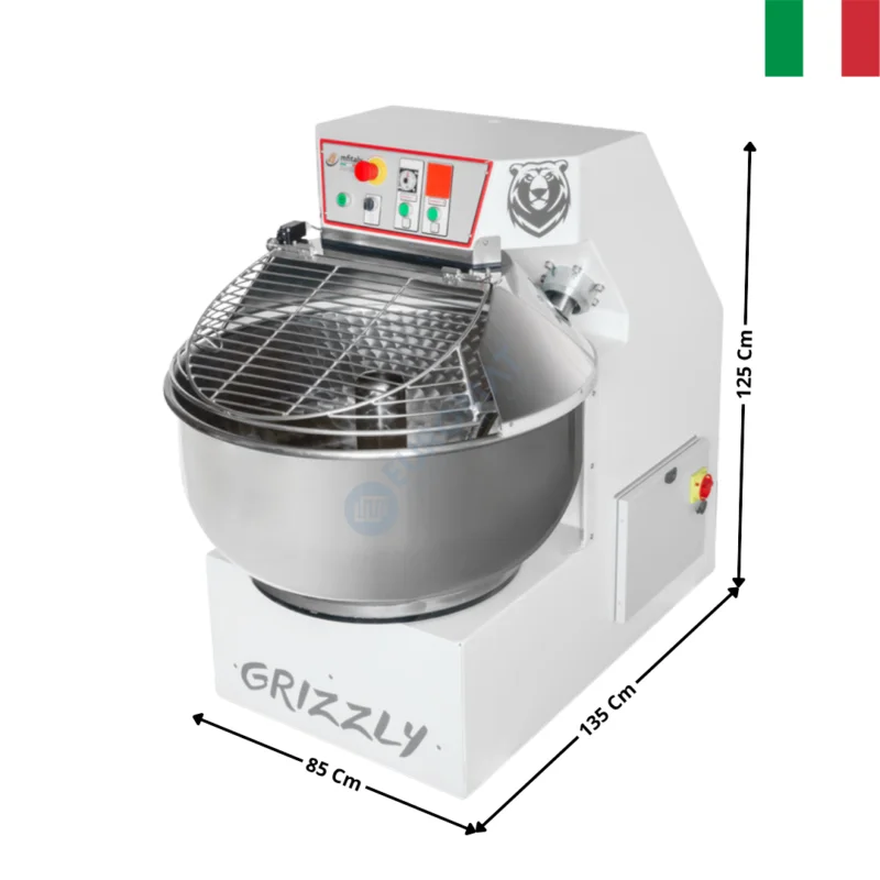 Pétrin 120 Kg. – Cuve & Tête fixe / Mécanique – GRIZZLY Series | GRIZZLY120 | MF ITALY Super Prix