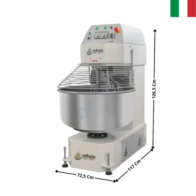 Pétrin 100 Kg. – Cuve & Tête fixe / Mécanique – CANADA Series | IS100CA | MF ITALY Commande En Gros