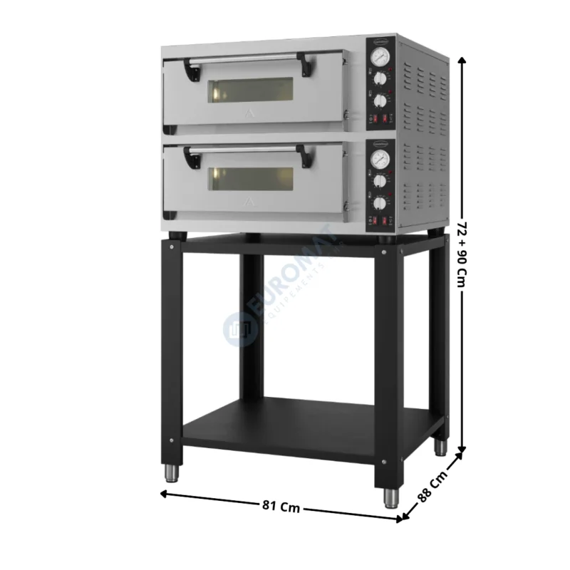 Four à pizza 8 pizzas – Modèle ECO – 2 Niveaux + Support | 75480040+75480065 | COMBISTEEL Soldes