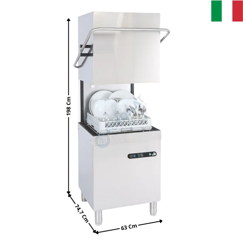 Lave-Vaisselle à Capot 50x50 – 400V – Sans adoucisseur, Avec Doseur Détergent | EVO1000TRI | ADLER Commander Vite