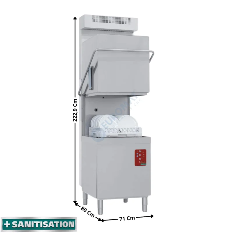 Retour Gratuit Lave-Vaisselle à Capot 50x50 « Full Hygiene » – 400V – Sans adoucisseur / Inc. Condenseur-Récupérateur de Buées | DCS96RC | DIAMOND