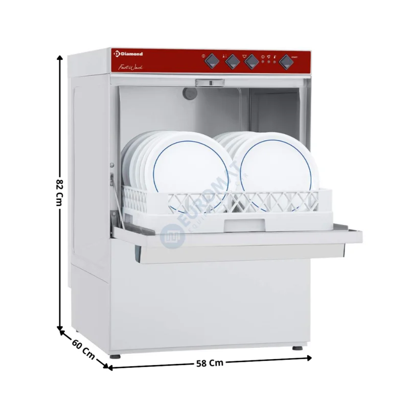 Lave-Vaisselle 50x50 – 400V – Sans adoucisseur avec Doseur de Liquide de Rinçage | DC5026 | DIAMOND Promotion