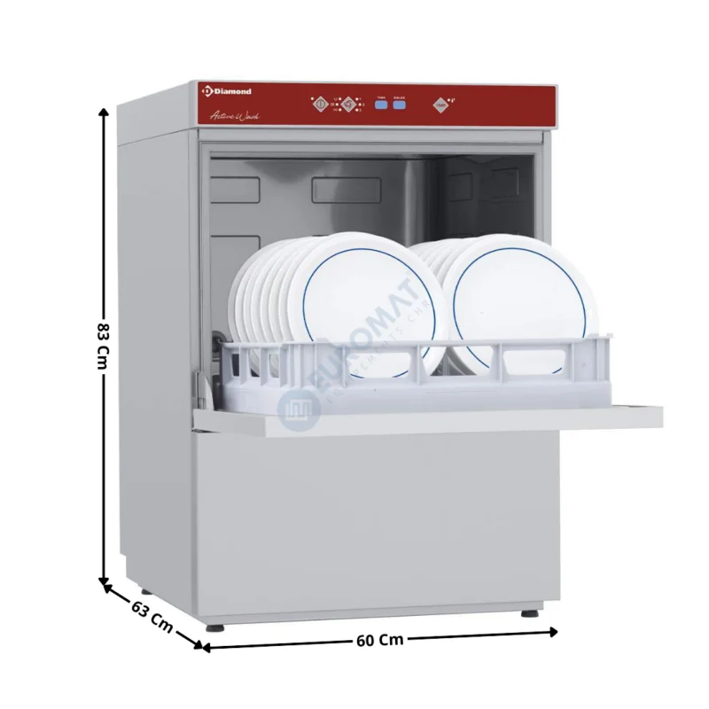 Nouvel Arrivage Lave-Vaisselle 50x50 – 400V – Sans adoucisseur avec Doseur de Liquide de Rinçage + Pompe | D866PS | DIAMOND
