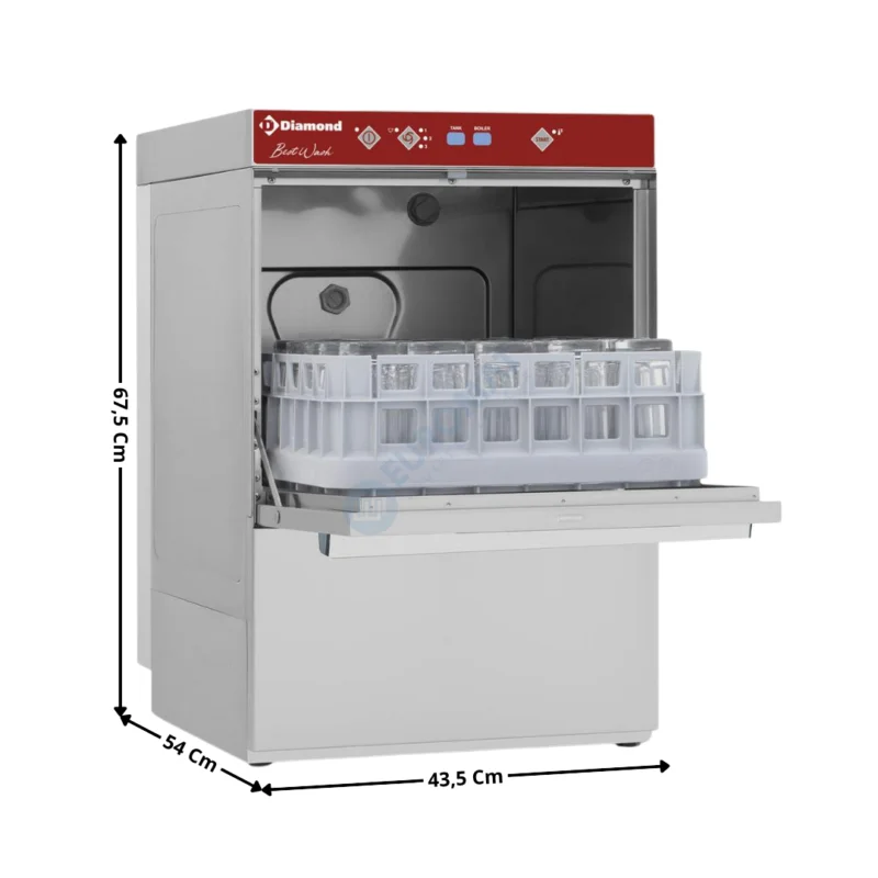 Réduction Lave-Verre 40x40 – 220V – Sans adoucisseur avec Doseur de Liquide de Rinçage & Détergent + Pompe / « Full Hygiene » | DGS86 | DIAMOND