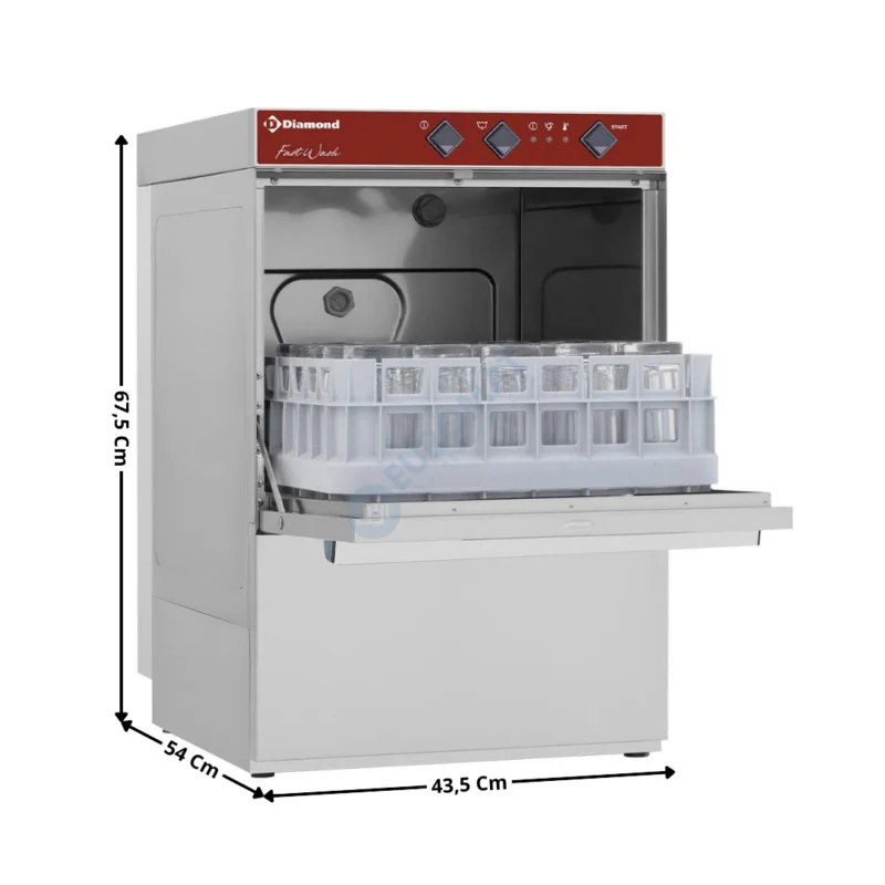 Petit Prix Lave-Verre 40x40 – 220V – Sans adoucisseur avec Doseur de Liquide de Rinçage | DC4026 | DIAMOND