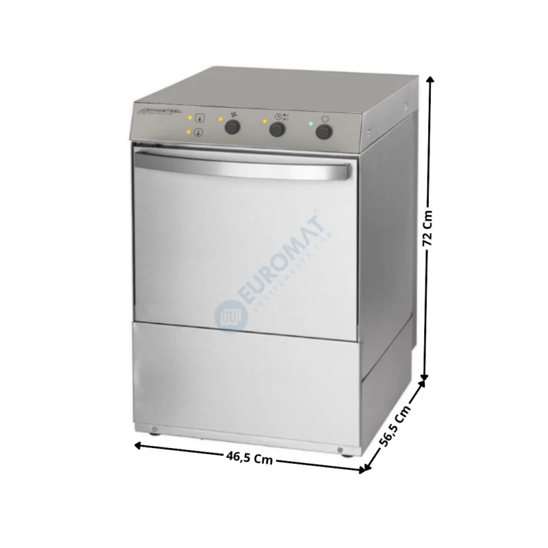 Lave-Verre 40x40 – 220V – Sans adoucisseur avec Doseur de Liquide de Rinçage et Détergent | DLLV40 | DYNASTEEL Prix Réduit