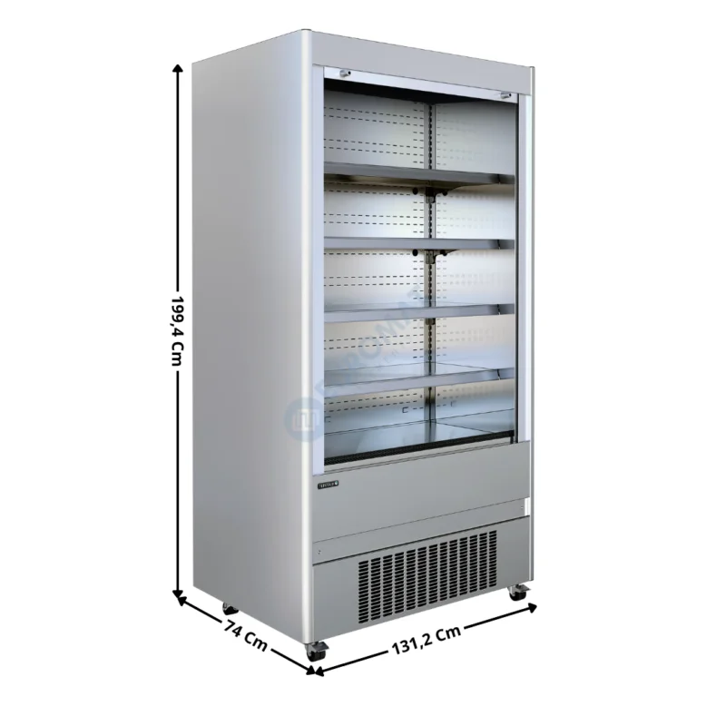 Acheter Direct Vitrine Réfrigérée Murale Inox Ouverte 131,2 Cm – Inc. Rideau de Nuit | MCX130M | TEFCOLD