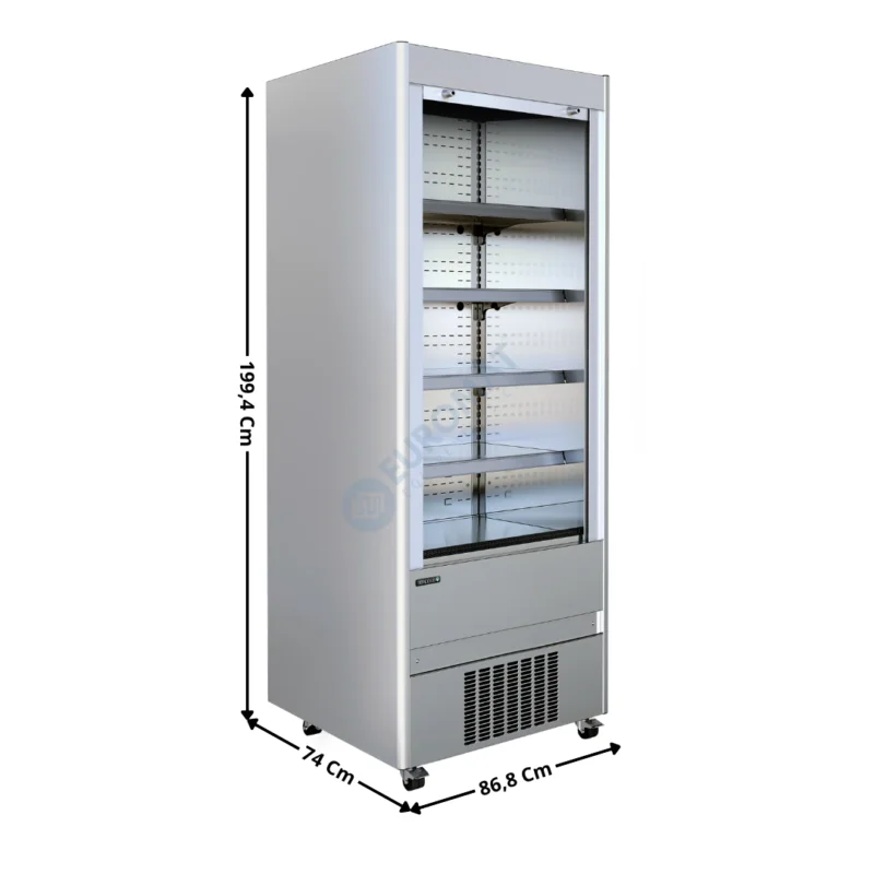 Vitrine Réfrigérée Murale Inox Ouverte 86,8 Cm – Inc. Rideau de Nuit | MCX90M | TEFCOLD Populaire