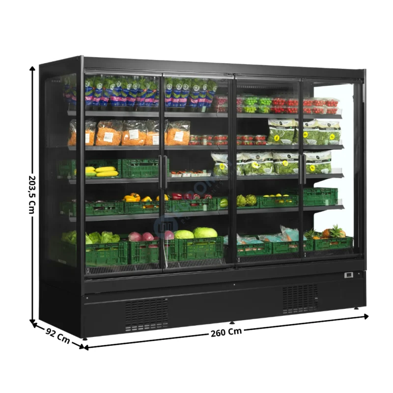 Armoire Positive 1785 L. / Tablettes Inclinables – Gamme Supermarché – Noire | EXTRA2500CD | TEFCOLD Quantité Limitée