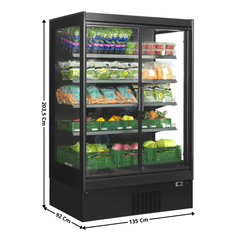 Certifié Armoire Positive 880 L. / Tablettes Inclinables – Gamme Supermarché – Noire | EXTRA1250CD | TEFCOLD