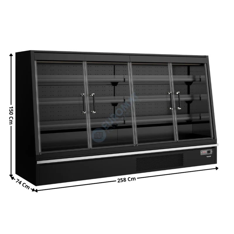 Vitrine Murale Positive 1594 L. 4 Portes – Gamme Supermarché Galaxy+ – Noire | GPL26FGD | TEFCOLD Solde