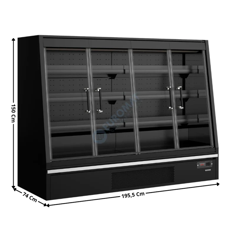 Réduction Vitrine Murale Positive 1195 L. 4 Portes – Gamme Supermarché Galaxy+ – Noire | GPL20FGD | TEFCOLD