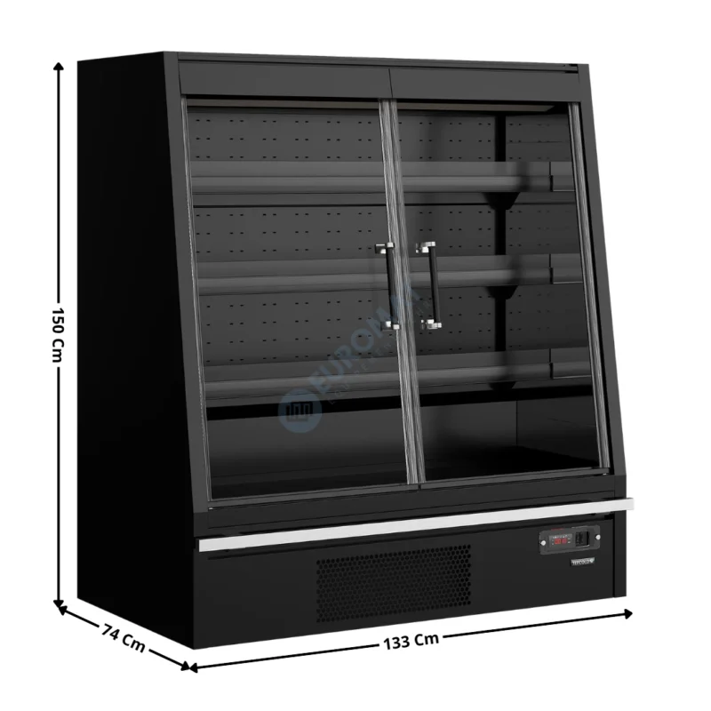 Vitrine Murale Positive 797 L. 2 Portes – Gamme Supermarché Galaxy+ – Noire | GPL14FGD | TEFCOLD Livraison Gratuite