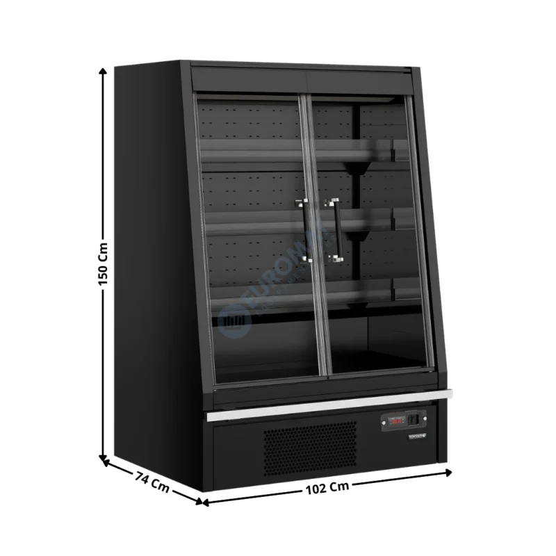 Vitrine Murale Positive 598 L. 2 Portes – Gamme Supermarché Galaxy+ – Noire | GPL10FGD | TEFCOLD Offre Limitée
