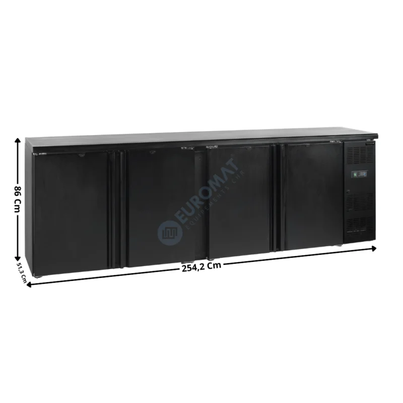 Offre Du Jour Arrière de Bar Noir – 4 Portes Pleines Battantes 630 L. | CBC410 | TEFCOLD