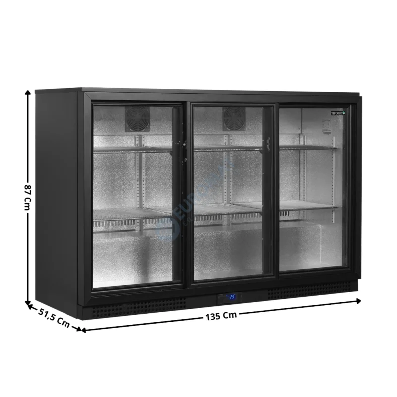 Arrière de Bar Noir – 3 Portes Vitrées Coulissantes 311 L. | BA31S3 | TEFCOLD Soldes