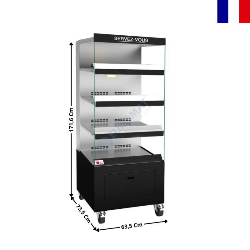 Achat Immédiat Vitrine Chaude Ventilée Libre-Service 63,5Cm / 4 Niveaux – Inc. Bandeau « Servez-Vous » | 6VCV4LS | ROTISOL