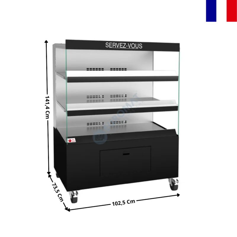 Dernière Chance Vitrine Chaude Ventilée Libre-Service 102,5Cm / 3 Niveaux – Inc. Bandeau « Servez-Vous » | 10VCV3LS | ROTISOL