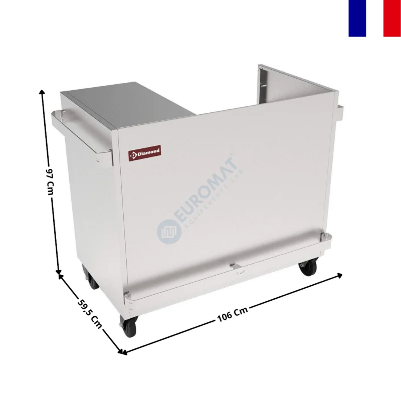 Meuble Support pour Vitrine Bain-Marie « VBME2X » sur Roulettes | MBM2X | DIAMOND Dernière Chance