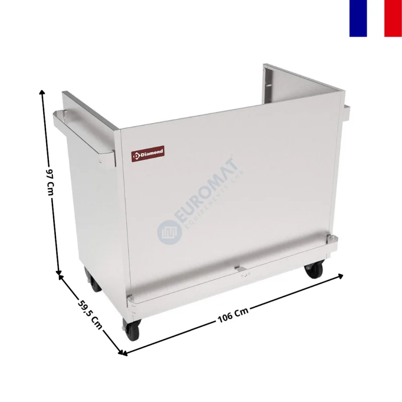 Meuble Support pour Vitrine Bain-Marie « VBME3X » sur Roulettes | MBM3X | DIAMOND Produit De Marque