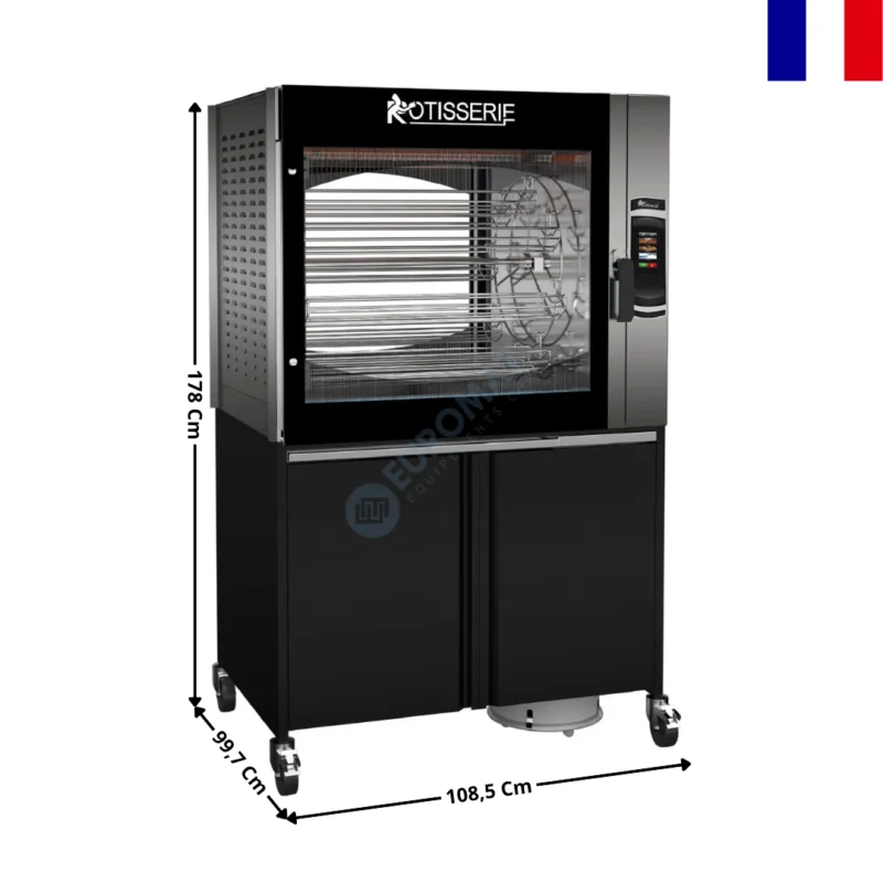 Acheter Direct Rôtissoire à Balancelle Traversante 32 Volailles sur Meuble – Série MASTER-CLEAN | MCT8760+MC876MSTO | ROTISOL