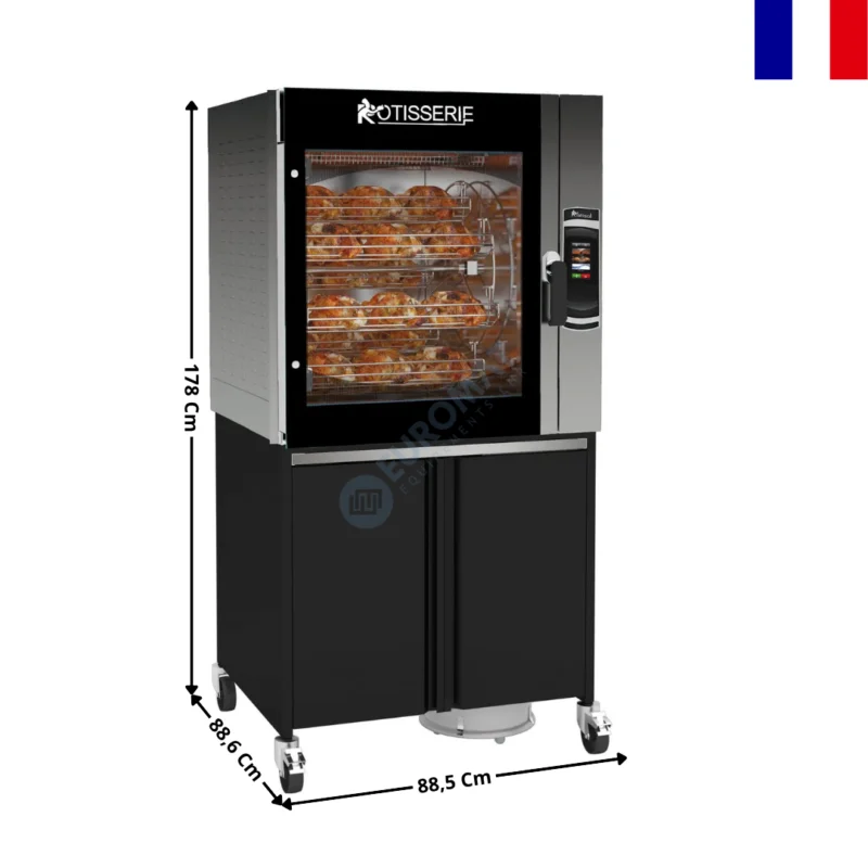 Rôtissoire à Balancelle 24 Volailles sur Meuble – Série MASTER-CLEAN | MC8560+MC856MSTO | ROTISOL Authentique