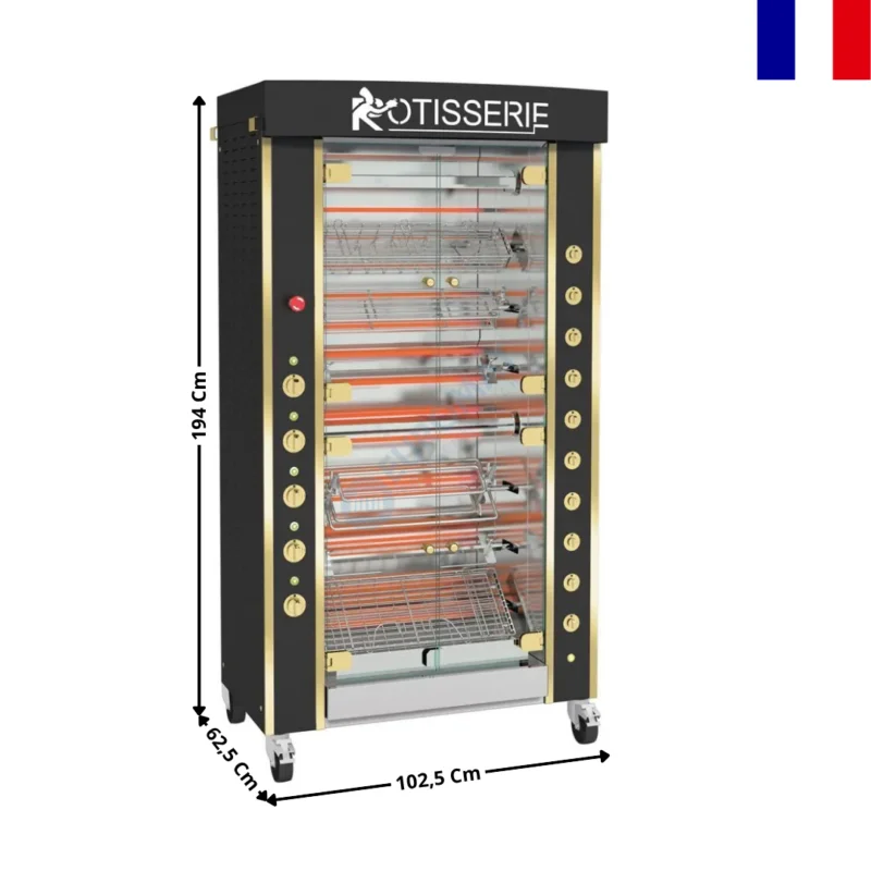Rôtissoire électrique 16/24 Volailles « Noir » – Série MILLENIUM | 9758MLE+975BANRE | ROTISOL Marque