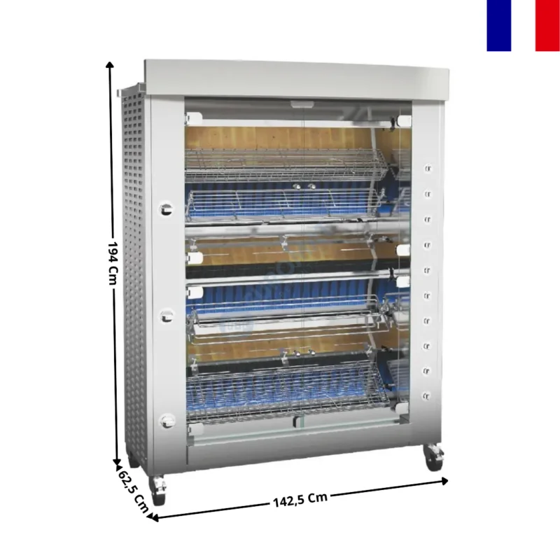 Retour Gratuit Rôtissoire gaz 40/48 Volailles « Inox » – Série MILLENIUM | 13758MILG+1375BANIL | ROTISOL