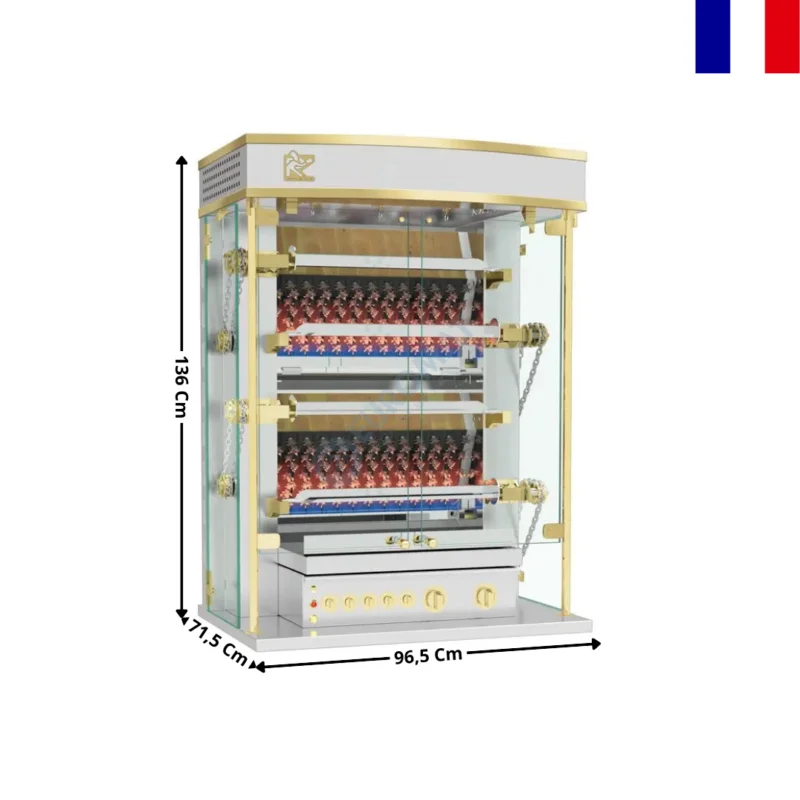 Prix Bas Rôtissoire gaz 8/12 Volailles « Blanc » – Série OLYMPIA | 9754OLG+RALW | ROTISOL