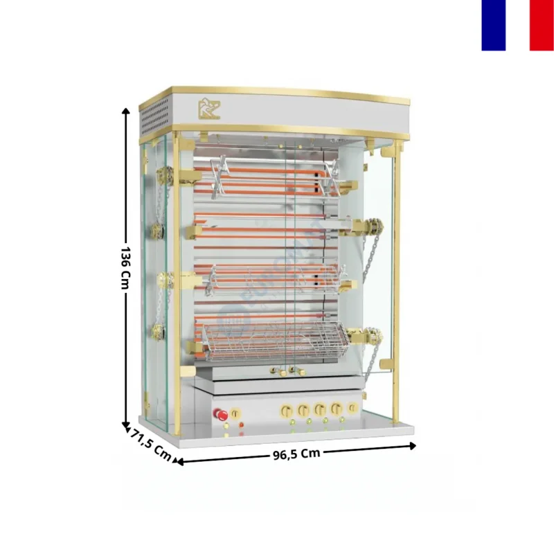 Rôtissoire électrique 8/12 Volailles « Blanc » – Série OLYMPIA | 9754OLE+RALW | ROTISOL Prix Réduit