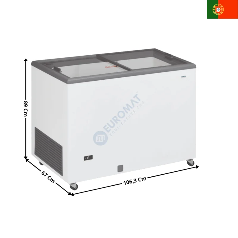 Authentique Congélateur à Couvercle Coulissant Vitré 304 Litres | ICE300GTV+3XPANIERI | TENSAI