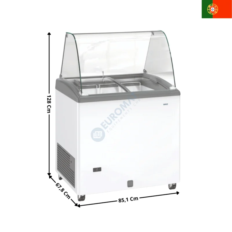 Commande En Gros Vitrine à Crèmes à Glacées 85,1 Cm – Version ECO | GTCV220GI+3XPANIERI | TENSAI