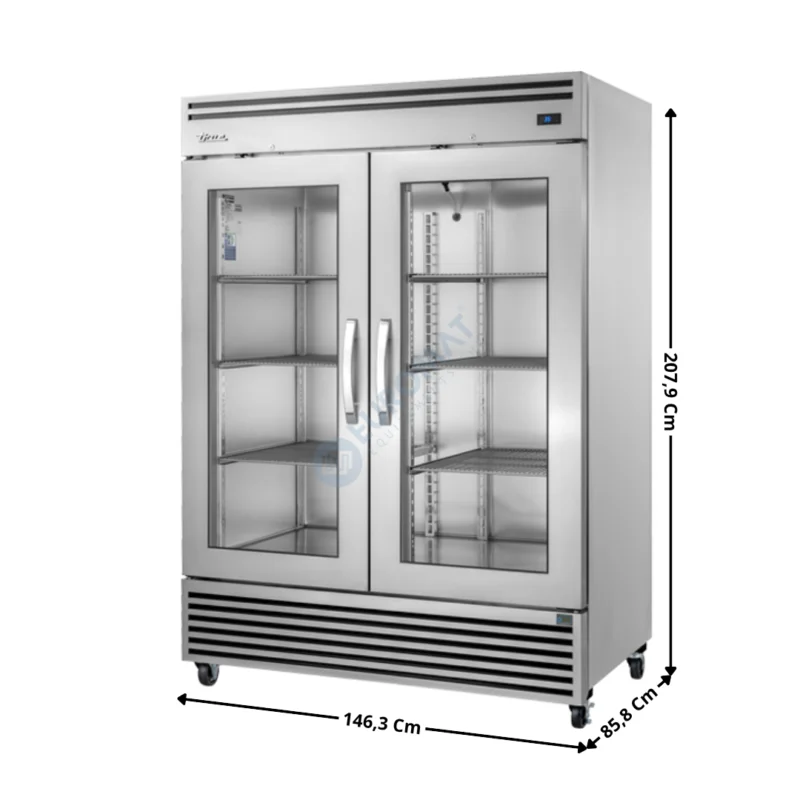 Armoire positive 1339 L. – 2 portes vitrées GN2/1 – Premium Series | TGN2R2G | TRUE Solde