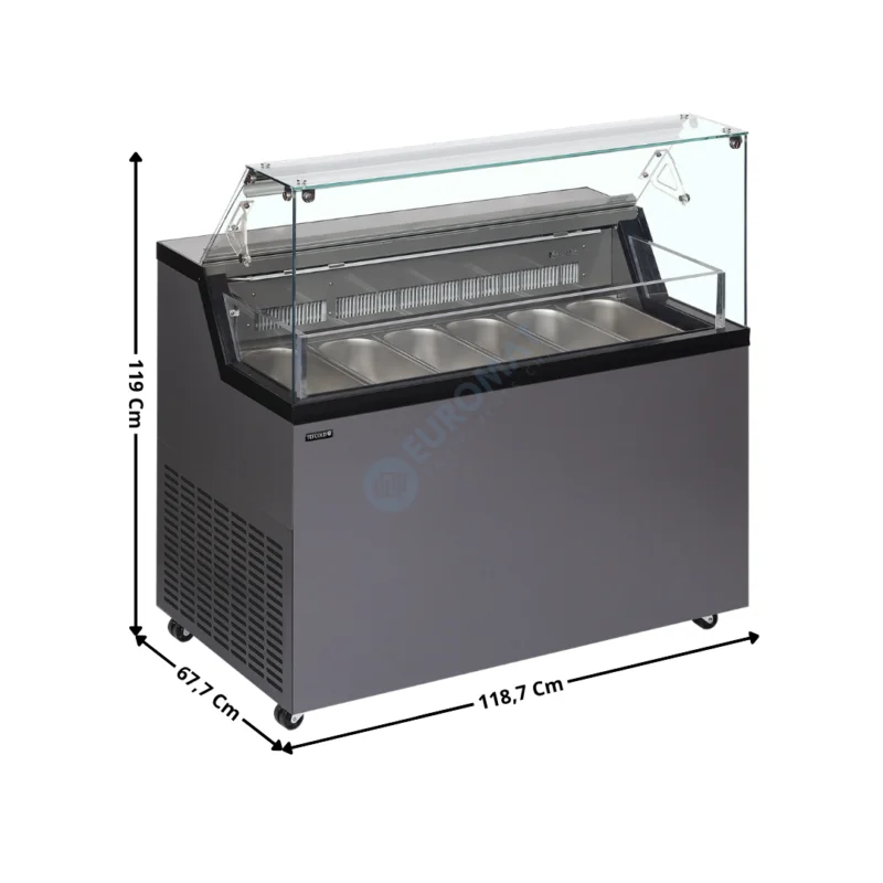 Offre Du Jour Vitrine 118,7 cm spécial à crèmes glacées / 6 Bacs – Vitre Droite | MIRABELLA6 | TEFCOLD