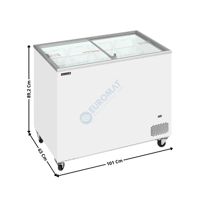 Congélateur de crème glacée 296 L. – Vitrage Plat | IC302SC | TEFCOLD Expédition Rapide