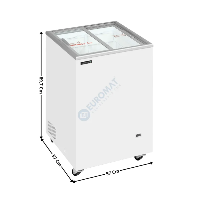 Quantité Limitée Congélateur de crème glacée 108 L. – Vitrage Plat | IC102SC | TEFCOLD