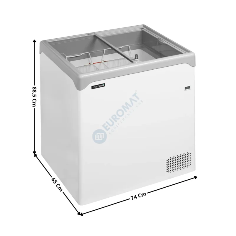 Dernière Chance Congélateur de crème glacée 186 L. – Vitrage Plat | NIC202SC | TEFCOLD