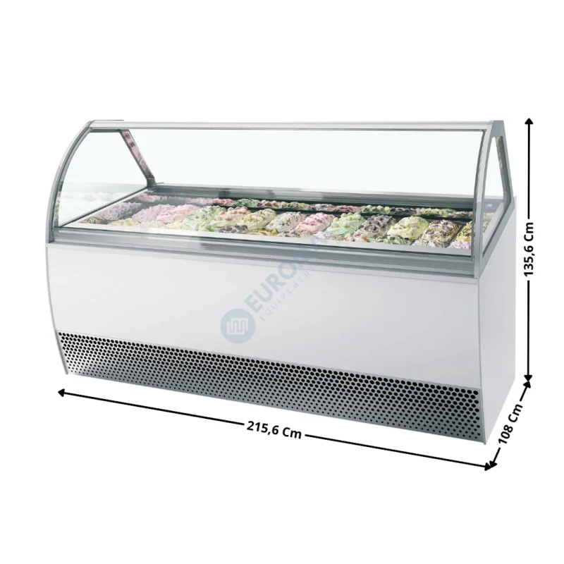 Vitrine 215,6 cm spécial à crèmes glacées / 24 Bacs – Vitre Incurvée | MILLENNIUMLX24 | ISA Expédié Aujourd’hui