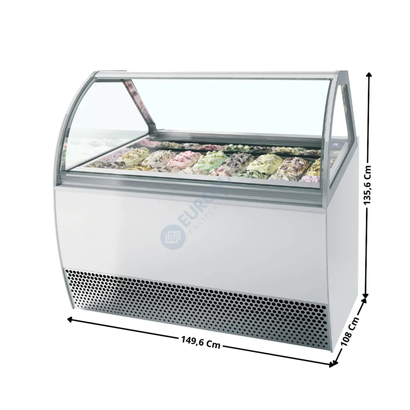 Vitrine 149,6 cm spécial à crèmes glacées / 16 Bacs – Vitre Incurvée | MILLENNIUMLX16 | ISA Satisfait Ou Remboursé