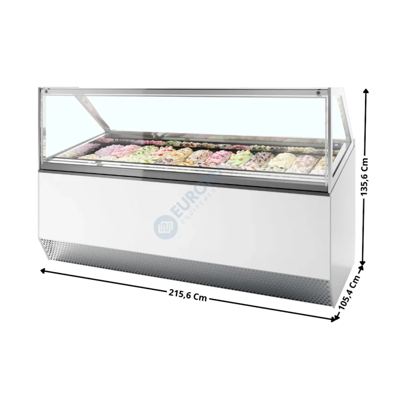 Livraison Express Vitrine 215,6 cm spécial à crèmes glacées / 24 Bacs – Vitre Droite | MILLENNIUMST24 | ISA