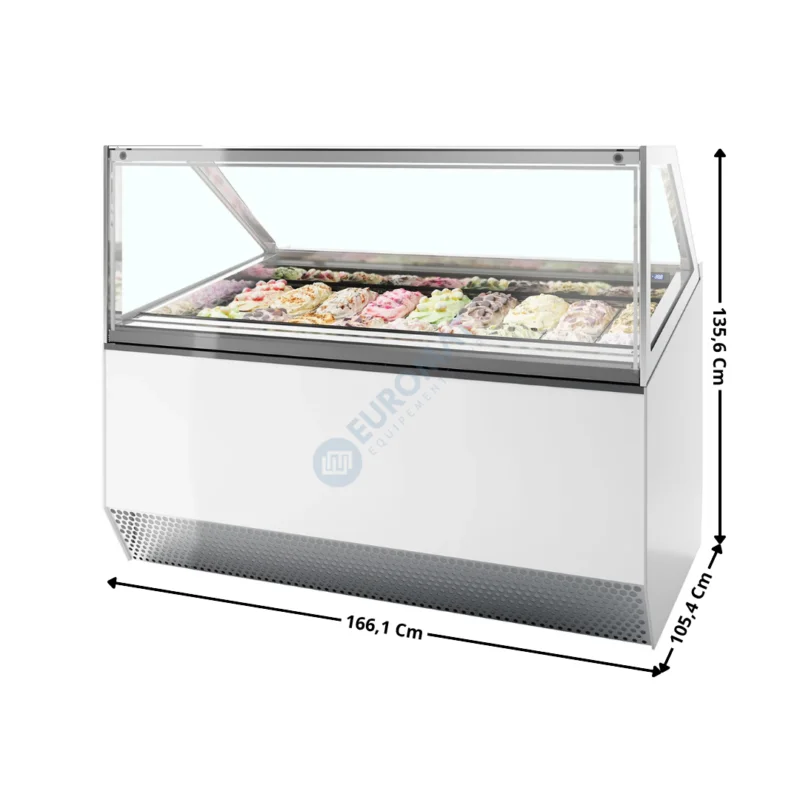 Vitrine 166,1 cm spécial à crèmes glacées / 18 Bacs – Vitre Droite | MILLENNIUMST18 | ISA Nouveauté