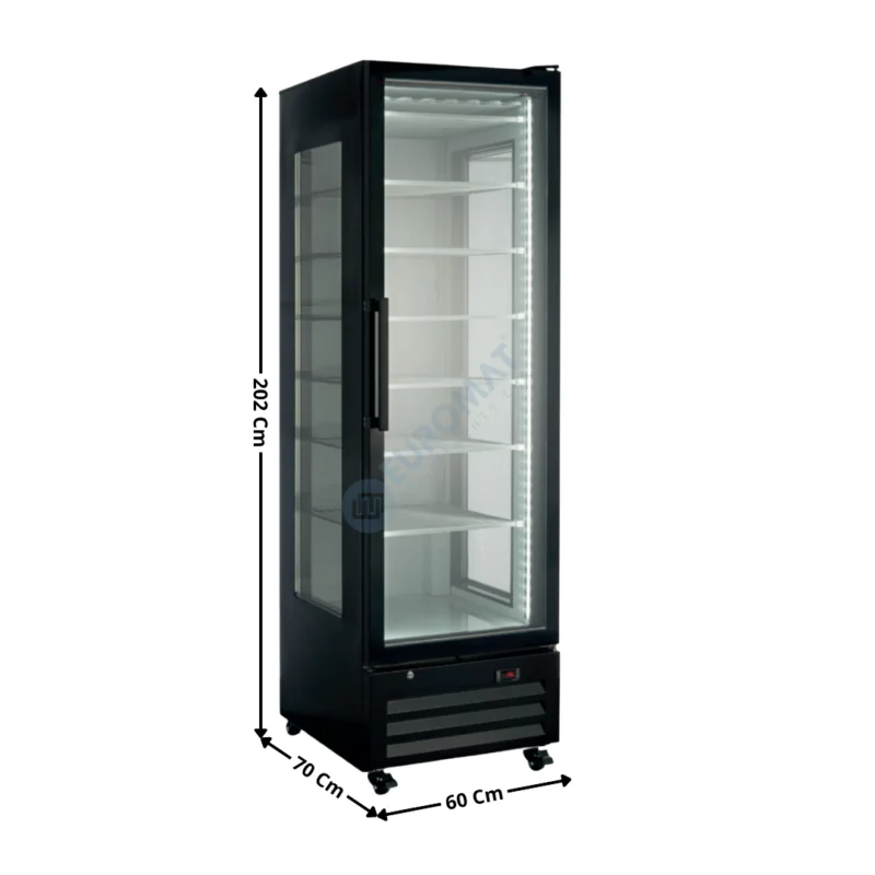 Bon Marché Vitrine négative panoramique 418 L. – Noir – Bakery Line | KFR410NB | HOREKUS