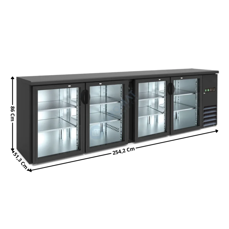 Arrière-bar 4 portes battantes vitrées – TOP | KBB400GD | HOREKUS Seulement Aujourd’hui