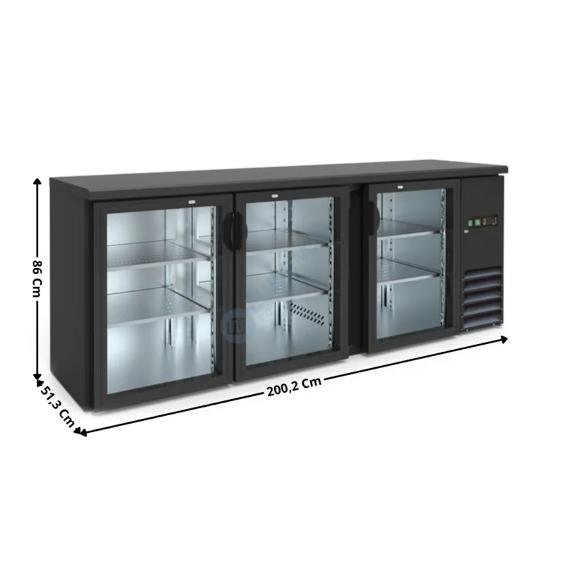 Achetez Aujourd’hui Arrière-bar 3 portes battantes vitrées – TOP | KBB300GD | HOREKUS