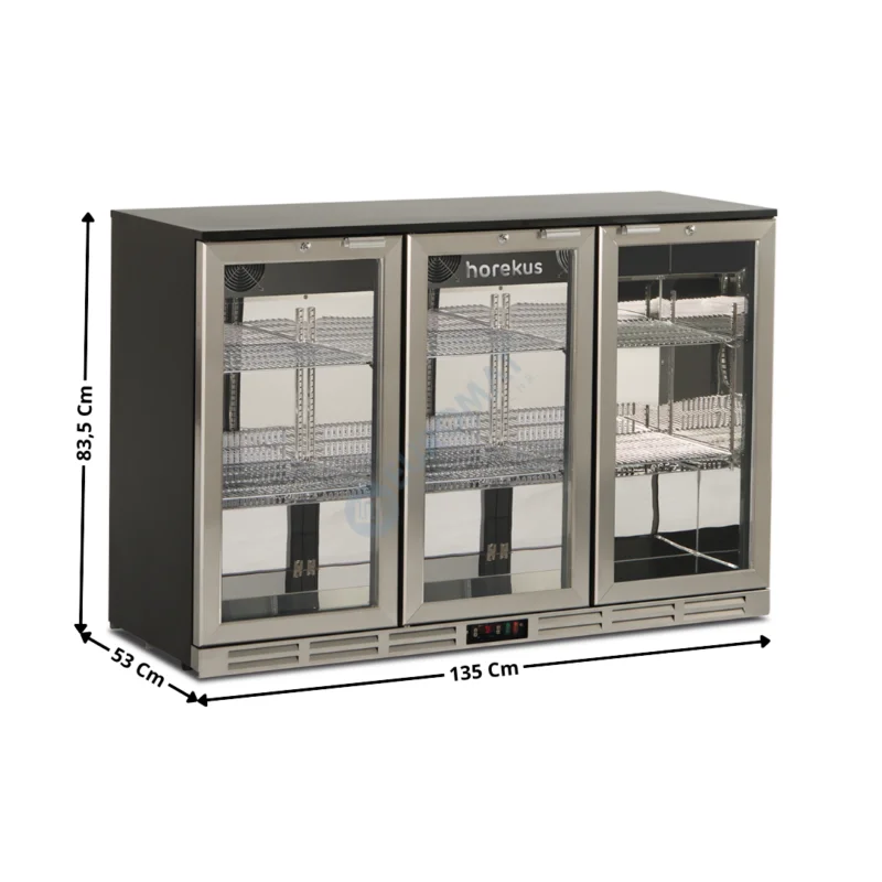 Meilleur Prix Arrière-bar 3 portes battantes vitrées – Cadre Inox – TOP | KS285XH | HOREKUS