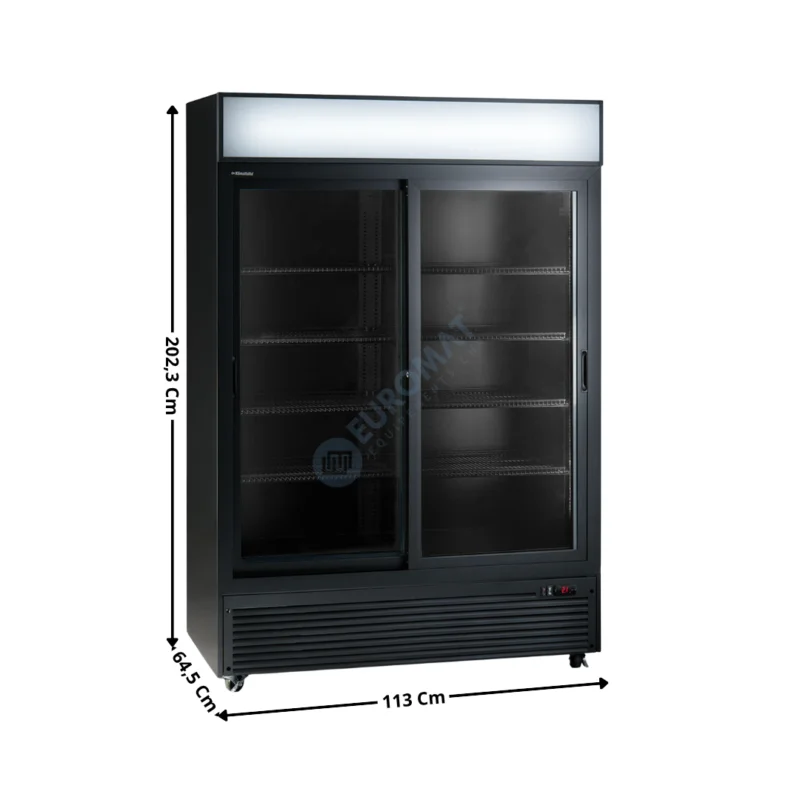 Armoire Vitrine Réfrigérée 888 L. – Deux Portes – Noir | KL1100B | HOREKUS Prix Promo