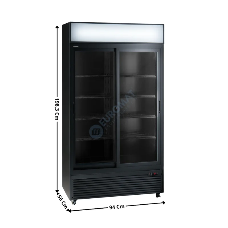 Armoire Vitrine Réfrigérée 607 L. – Deux Portes – Noir | KL801B | HOREKUS Produit De Marque