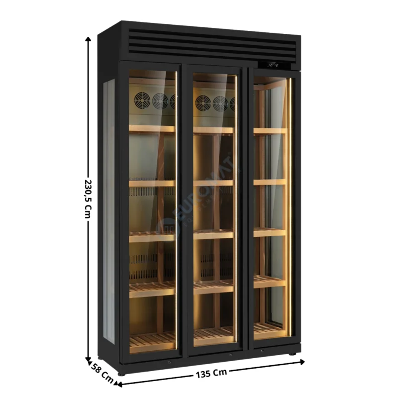 Vitrine à Vin 3 Portes – 295 Bouteilles – Simple température – Luxury Look – Premium | KLUX1350 | HOREKUS Produit De Marque