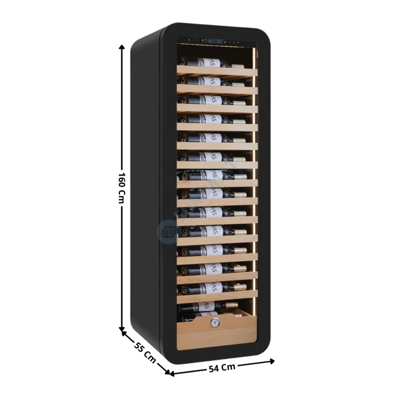 Cave à vin – 94 Bouteilles – Simple température à porte vitrée – Coloris Noir | KVINBIG1TB | HOREKUS Acheter Direct